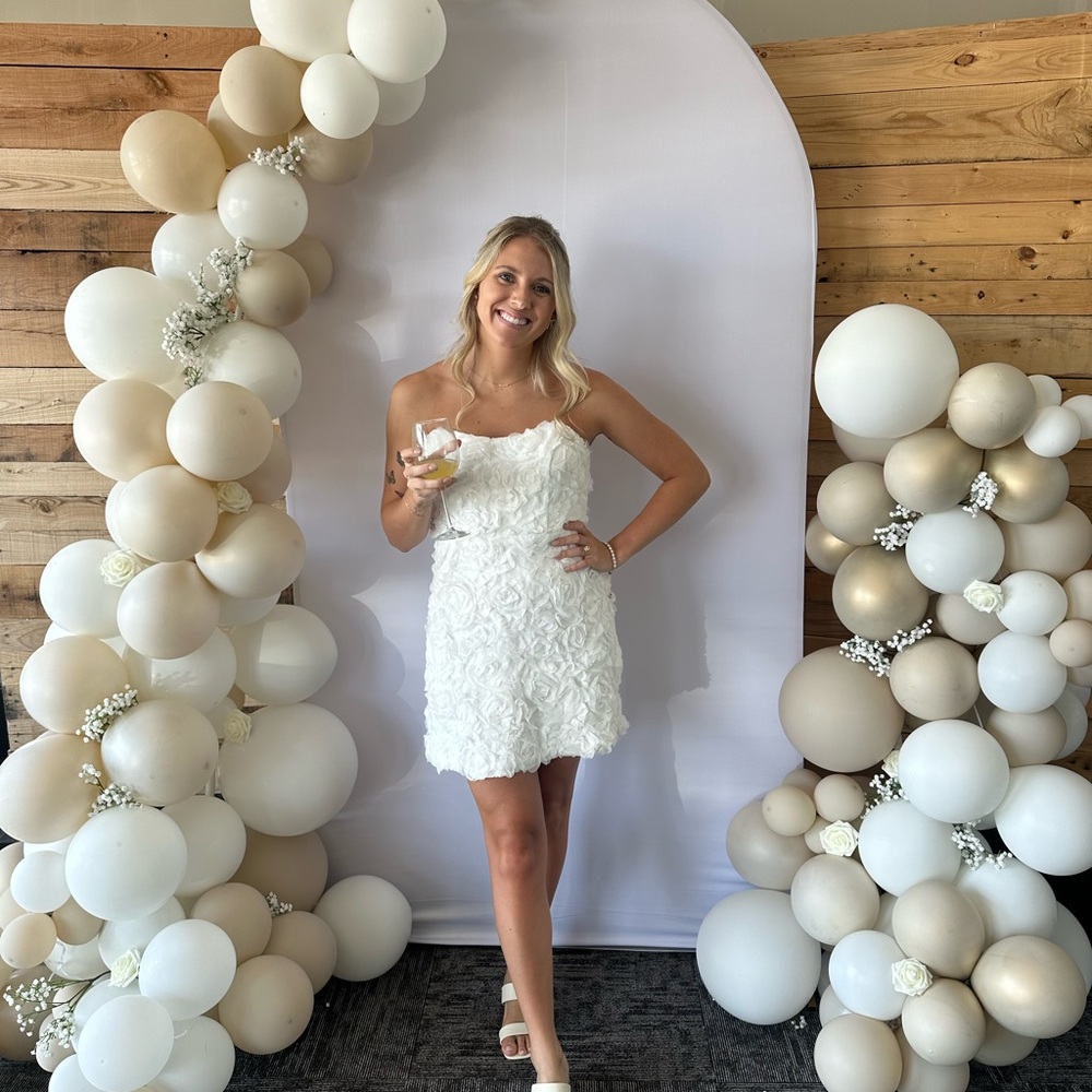 Charmer Floral Embellished Mini Dress Ivory